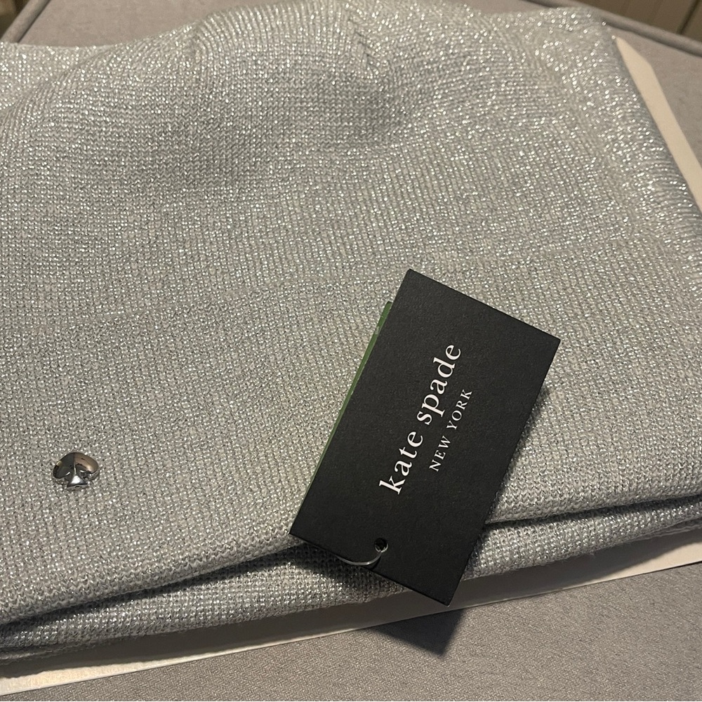 Kate Spade Silver Knit Beanie